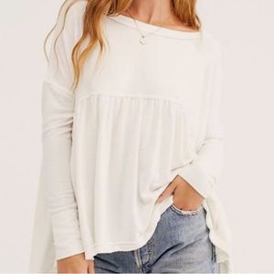 Free People forever your girl tunic small white top shirt tee blouse
